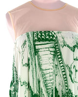 Maxi vestido amplio con mesh