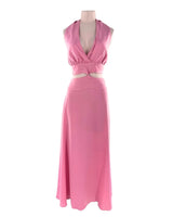 Maxi vestido satinado falda