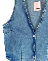 Chaleco abotonado en denim