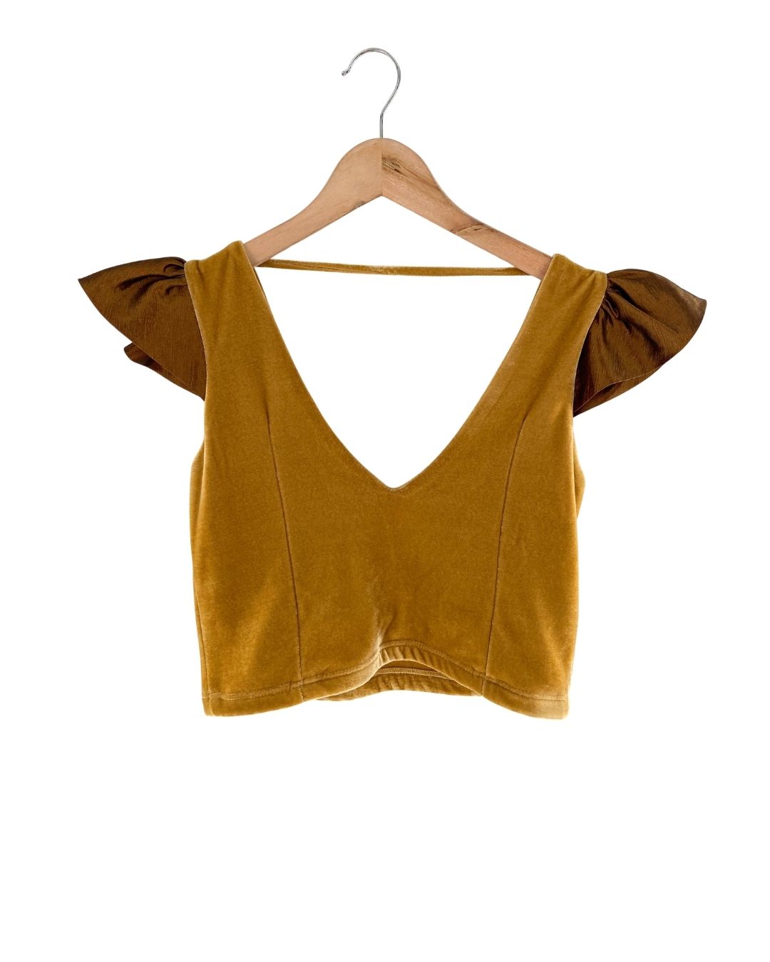 Crop top en velvet vuelo