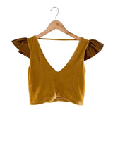Crop top en velvet vuelo
