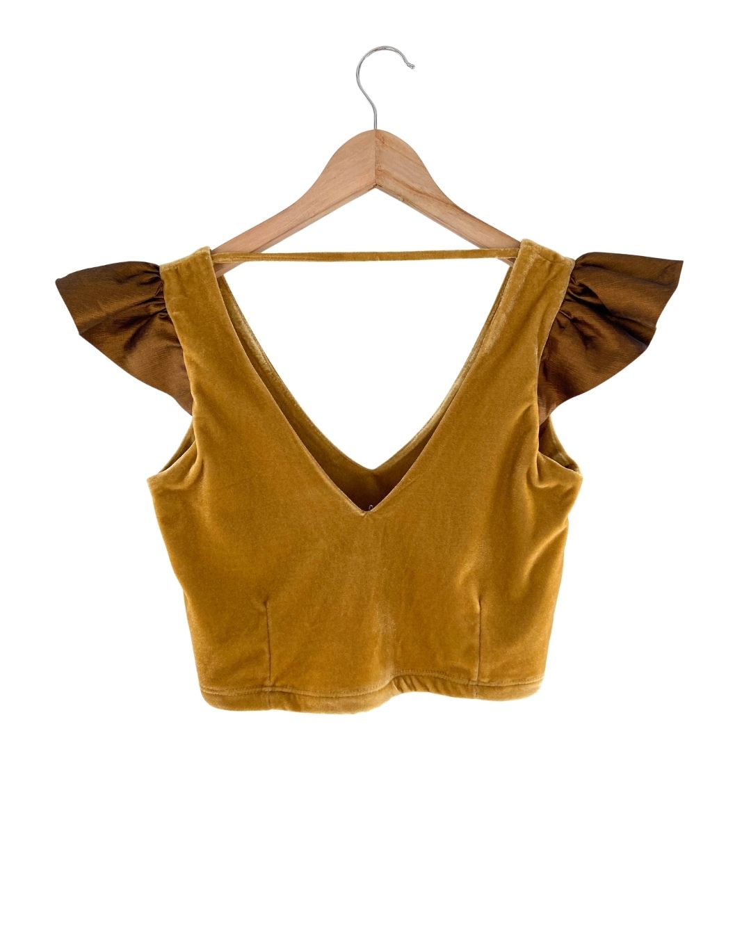 Crop top en velvet vuelo