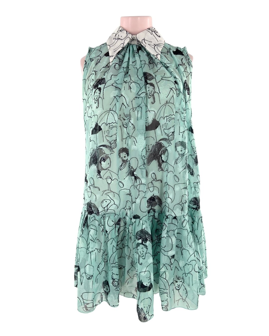 Vestido mini con print y forro