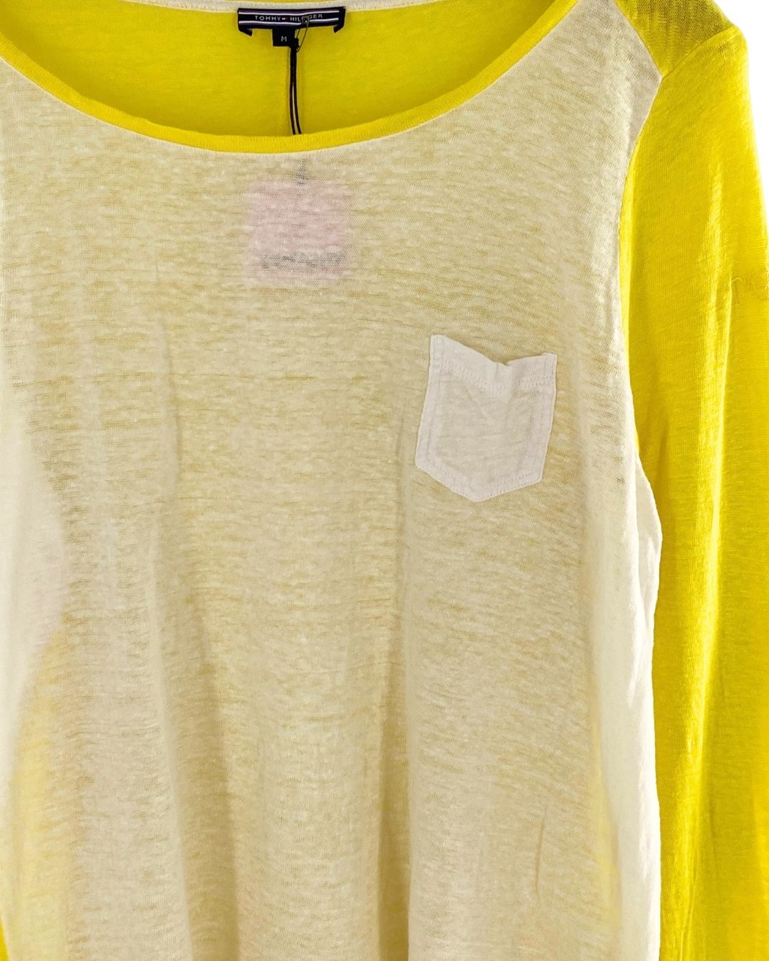 Saco color block en lino