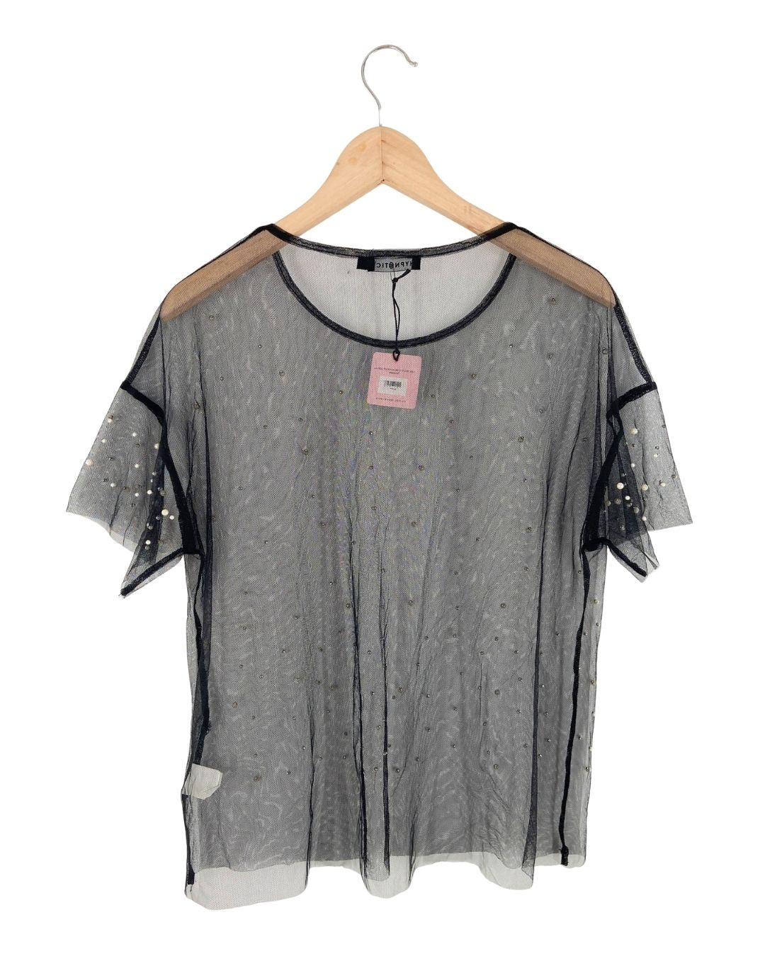 Blusa en mesh con perlas