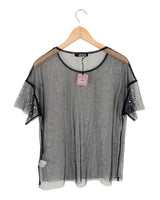 Blusa en mesh con perlas