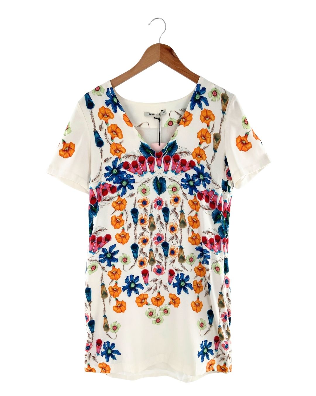 Vestido midi manga corta print