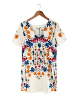 Vestido midi manga corta print