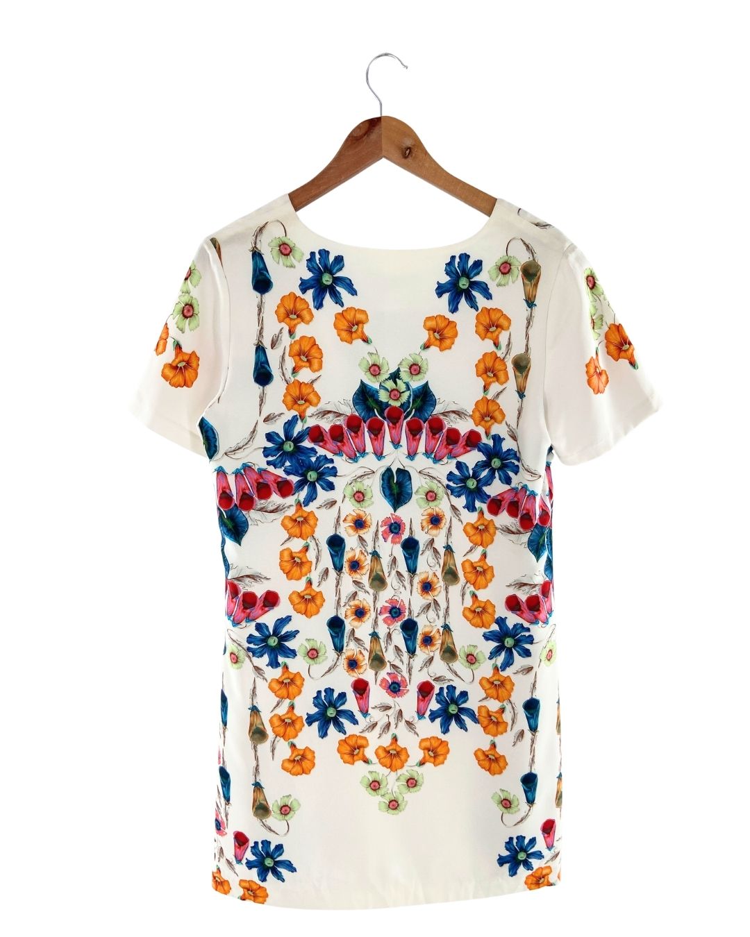Vestido midi manga corta print