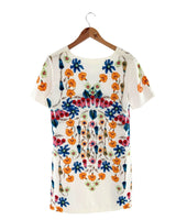Vestido midi manga corta print