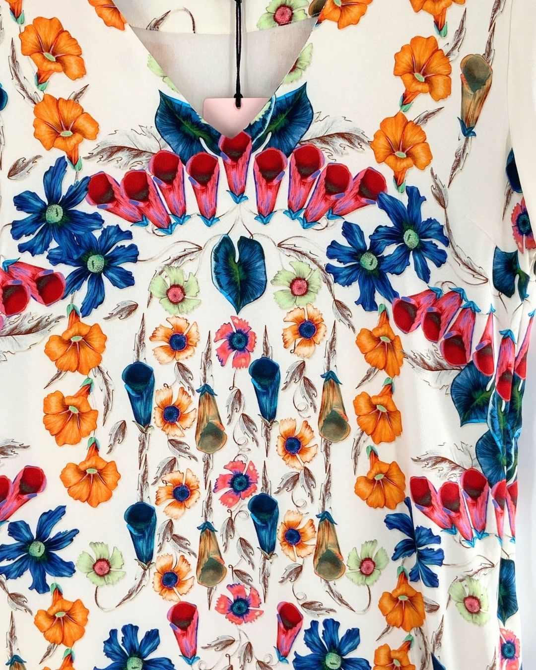 Vestido midi manga corta print