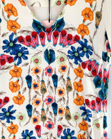 Vestido midi manga corta print