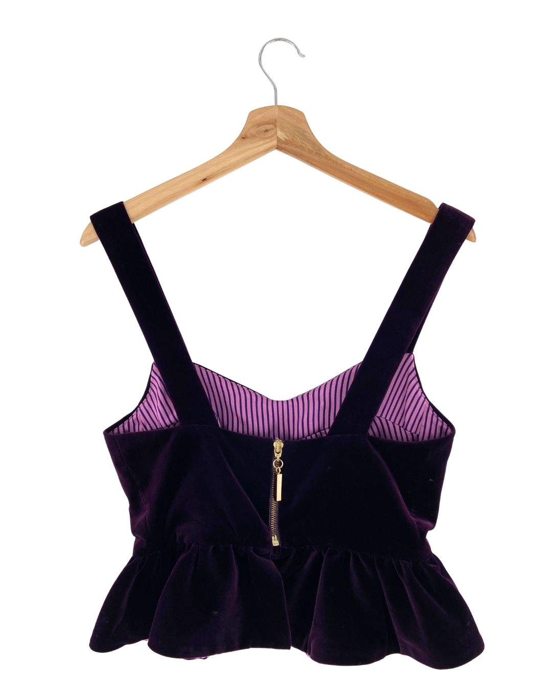 Top de tiras en velvet
