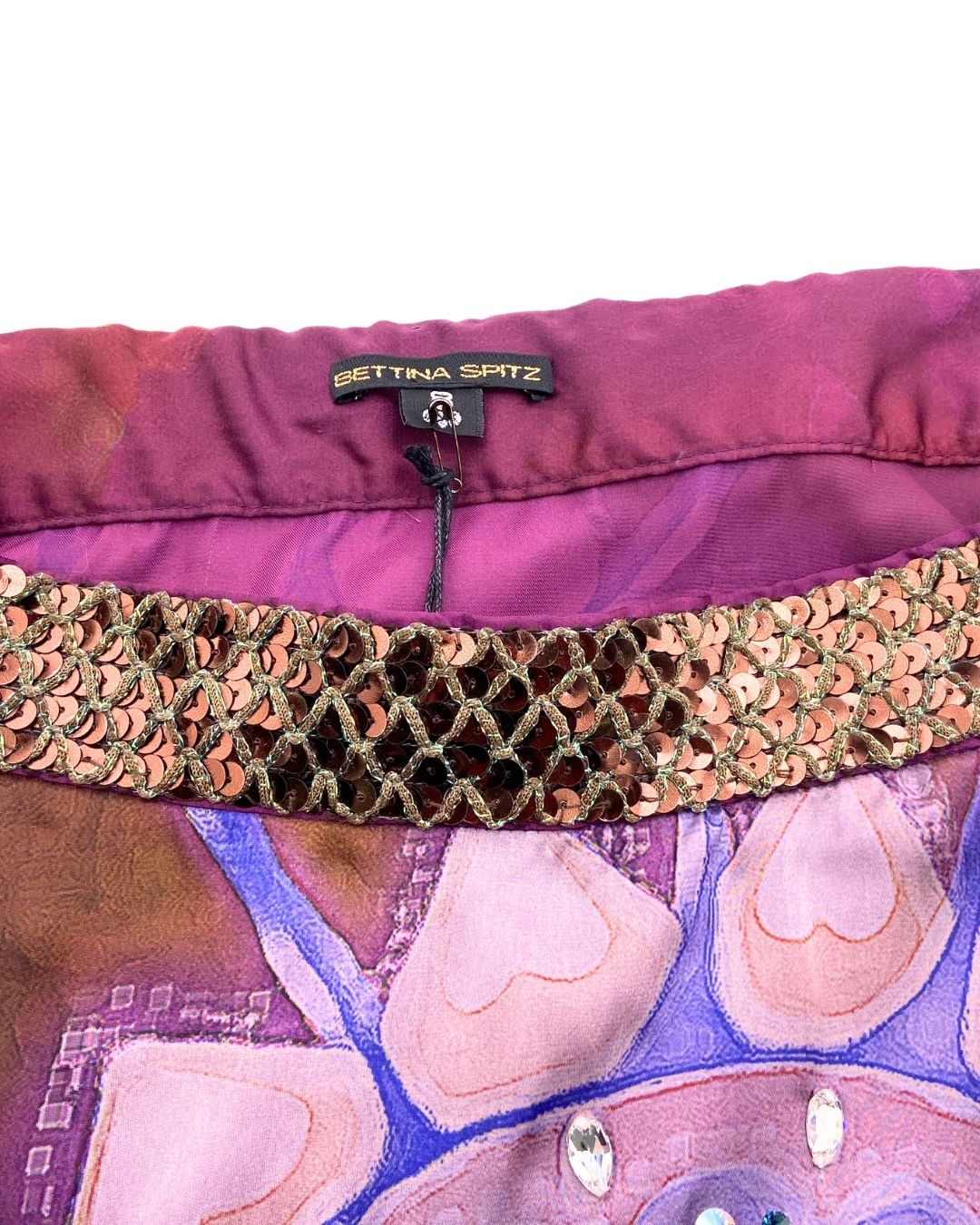 Falda satinada con print