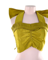 Top satinado mini plisado