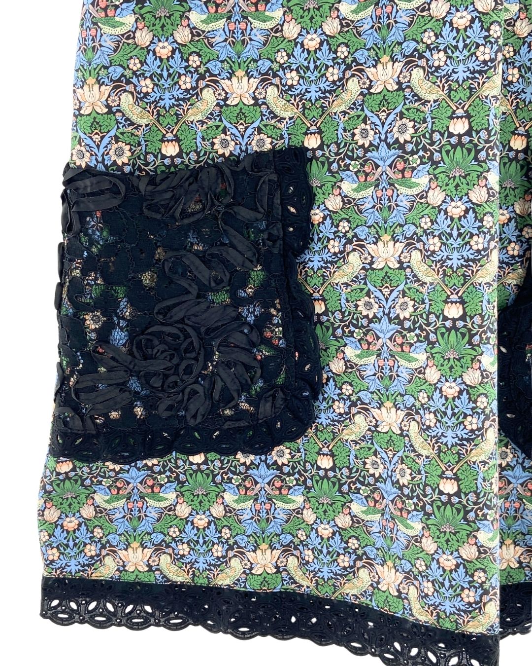 Vestido mini jacquard flores