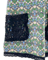 Vestido mini jacquard flores