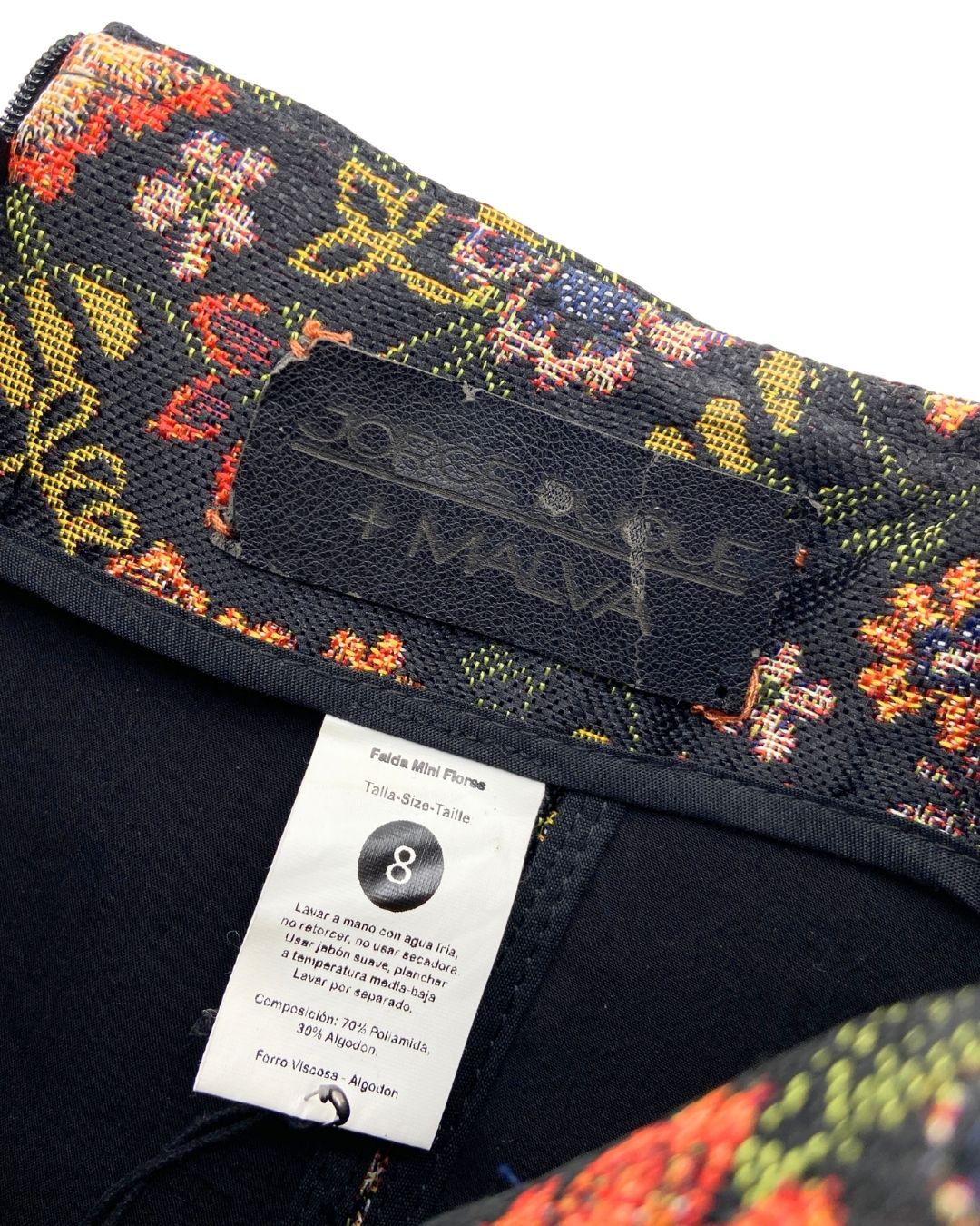 Falda mini en jacquard