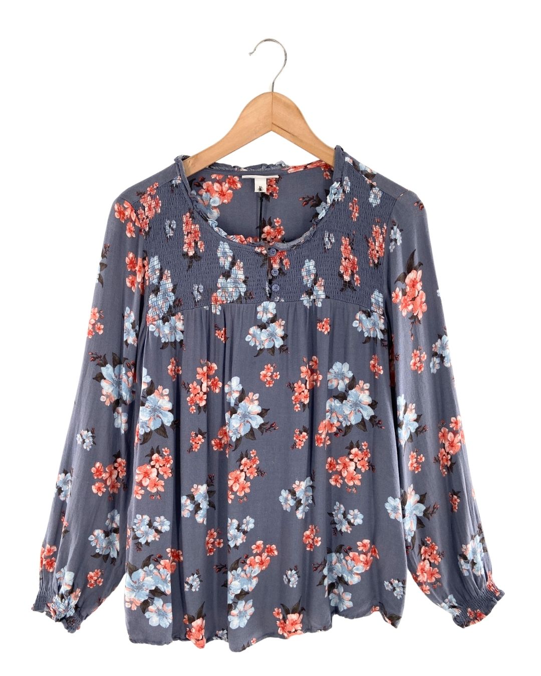 Blusa manga larga print flores