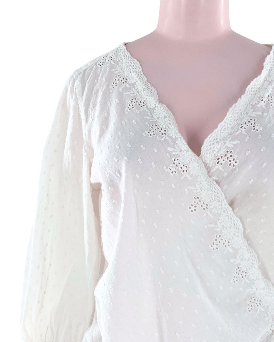 Blusa wrap en plumeti