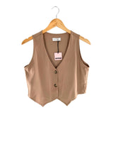 Chaleco crop abotonado