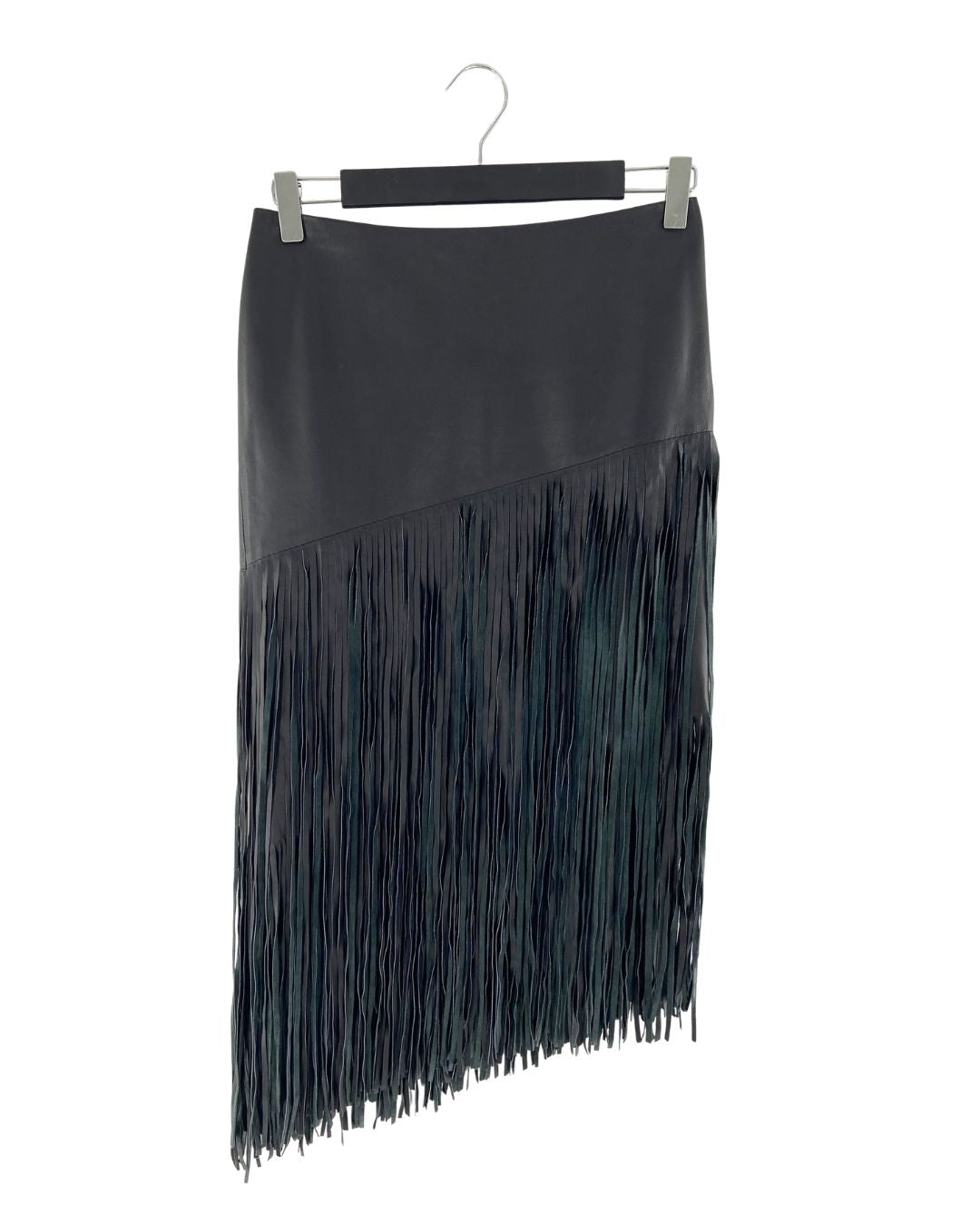 Falda midi rigida en cuero