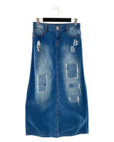 Maxi falda rigida en denim