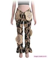 Pantalon encauchado print aves