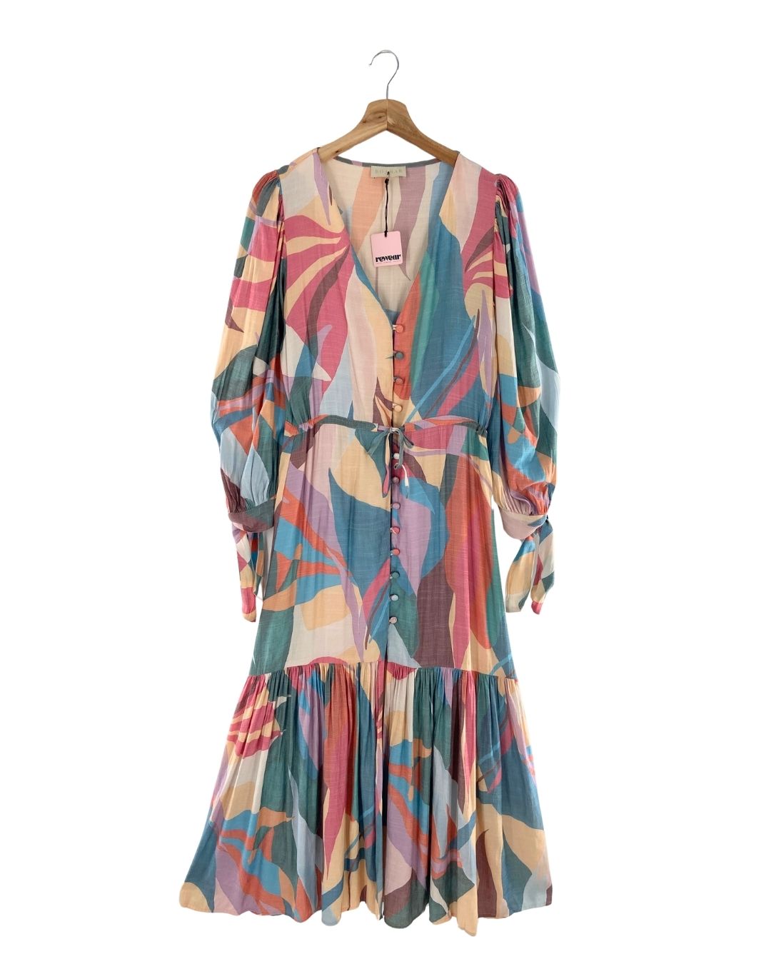 Maxi vestido abotonado print