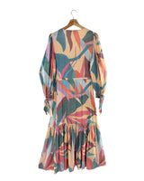 Maxi vestido abotonado print