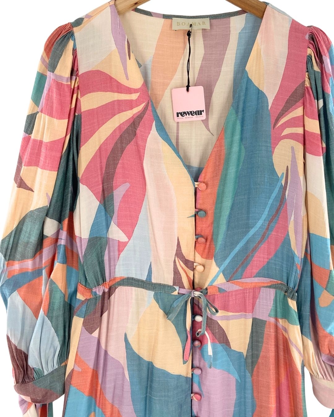 Maxi vestido abotonado print