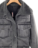 Chaqueta en antelina afelpada