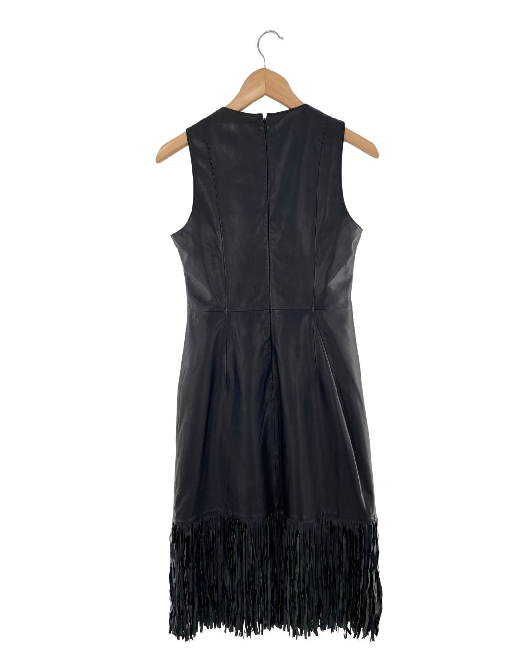 Vestido midi en cuero
