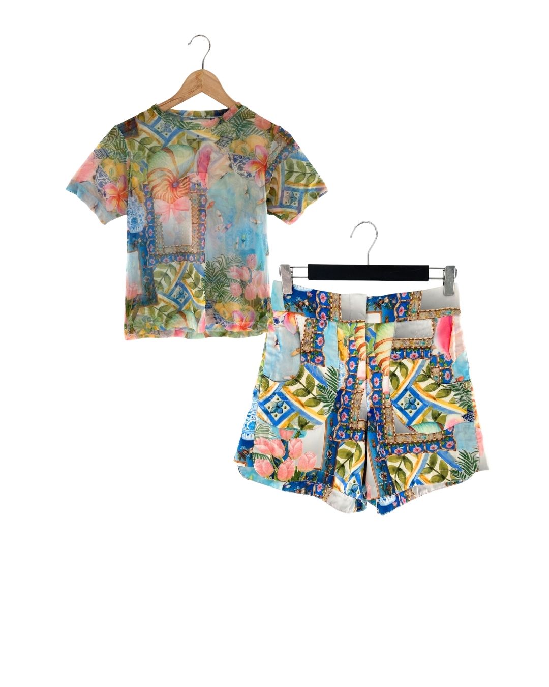 Set de blusa y short print