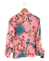Camisa satinada lazo en puños