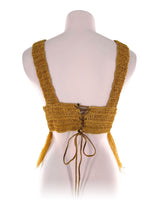Top tejido con flecos lace up