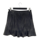 Falda midi en cuero straps