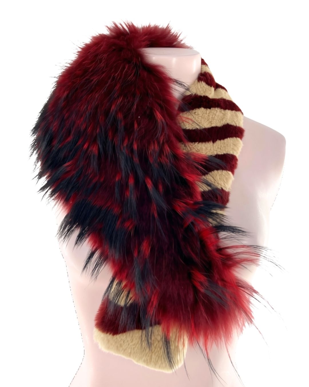 Cuello afelpado diseño zebra