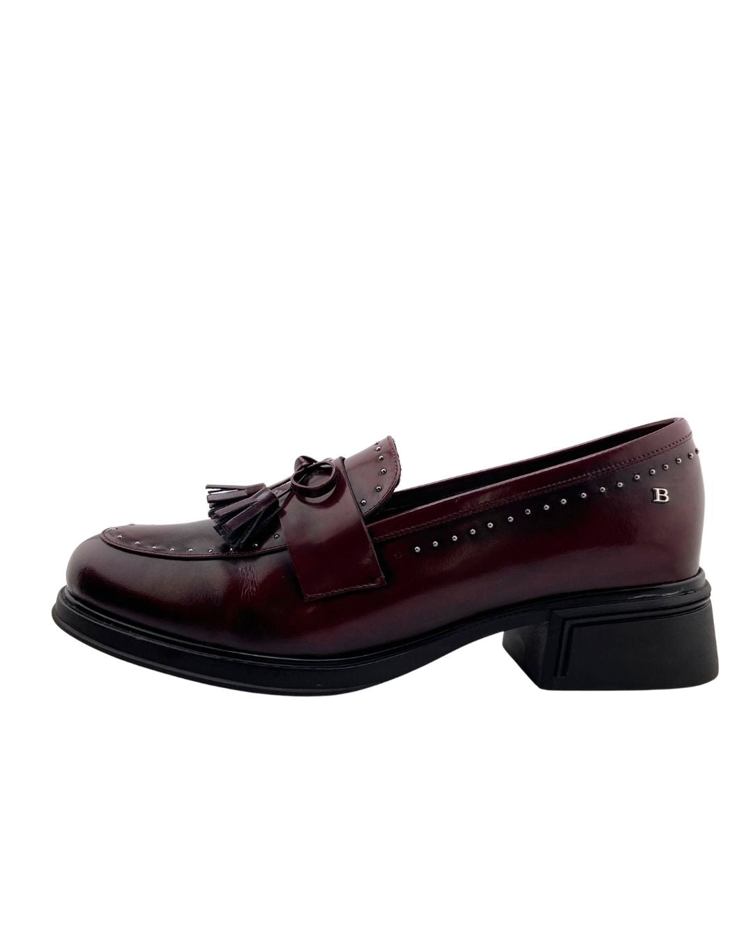 Mocasines en cuero con taches