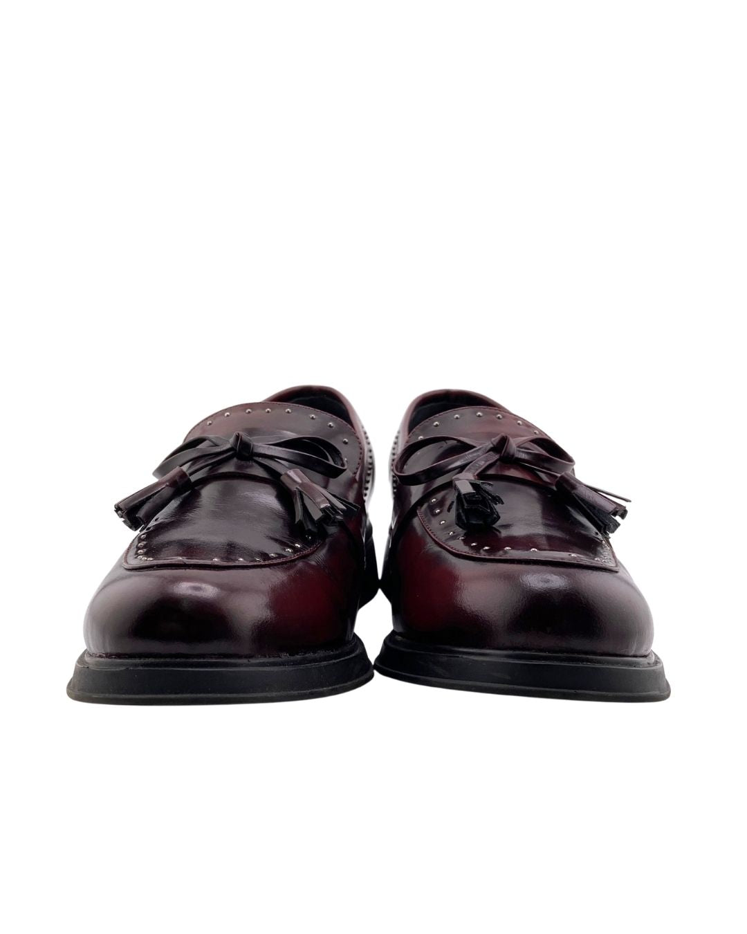 Mocasines en cuero con taches