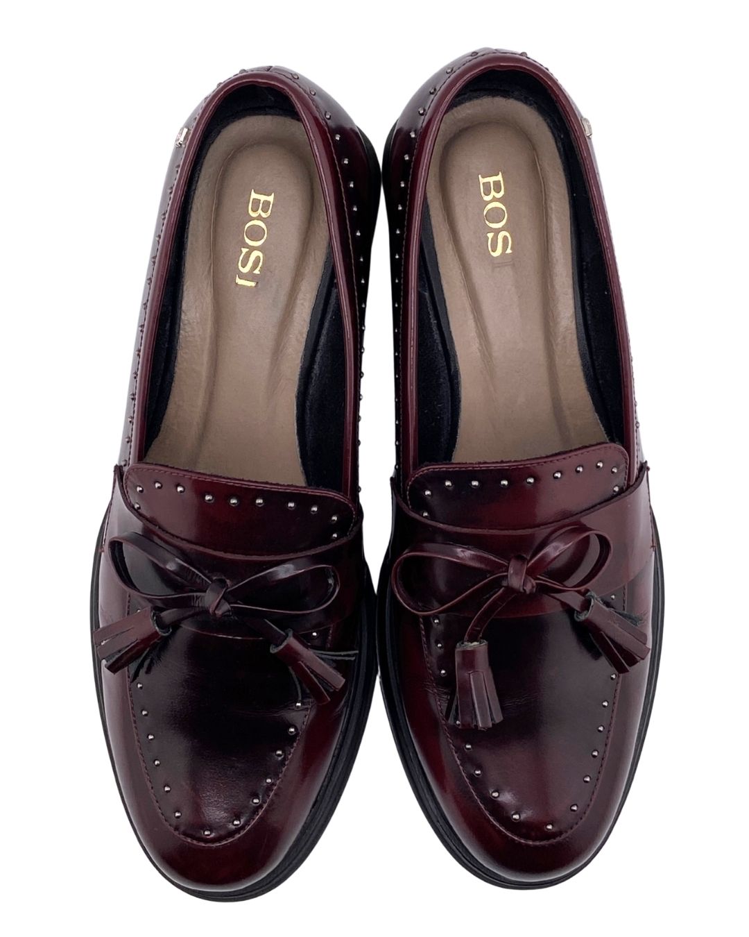 Mocasines en cuero con taches