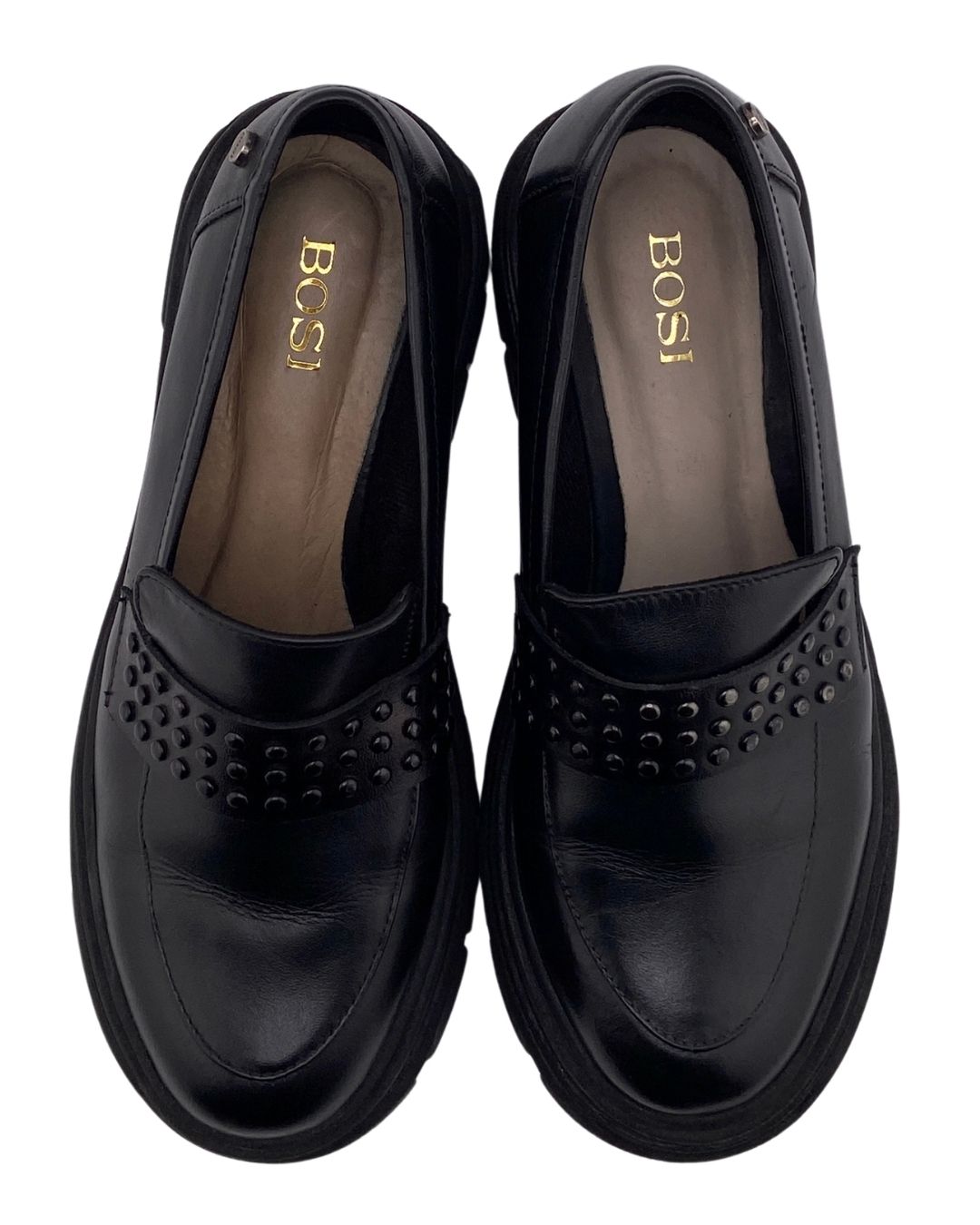 Loafers en cuero con taches