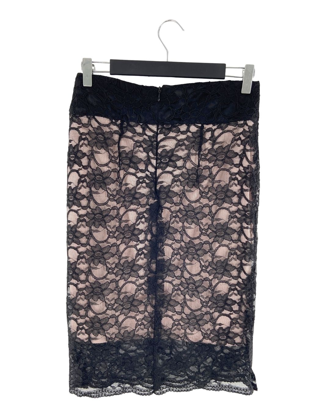 Falda midi rigida en blonda