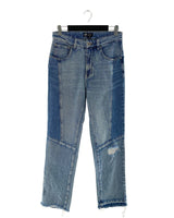Jean straight rigido patchwork