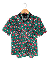 Blusa manga corta con vuelo