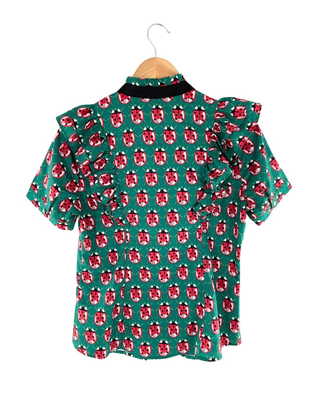 Blusa manga corta con vuelo