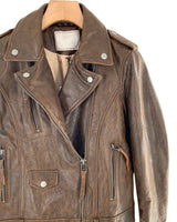 Chaqueta en cuero con textura