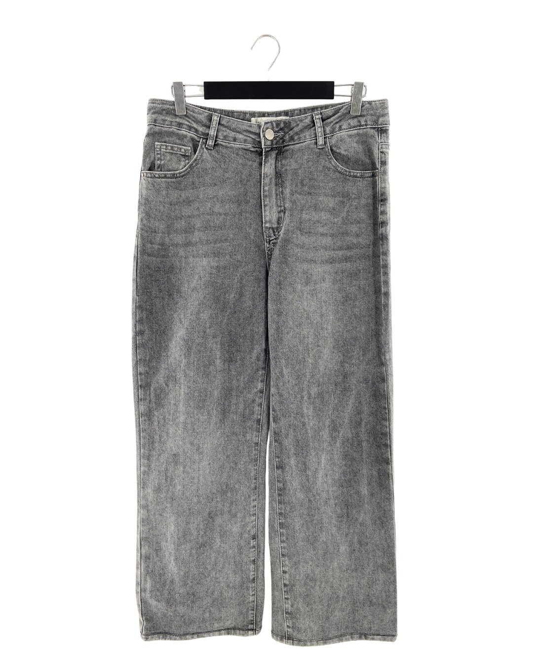 Jean rigido wide leg desgastes