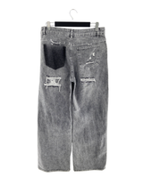 Jean rigido wide leg desgastes