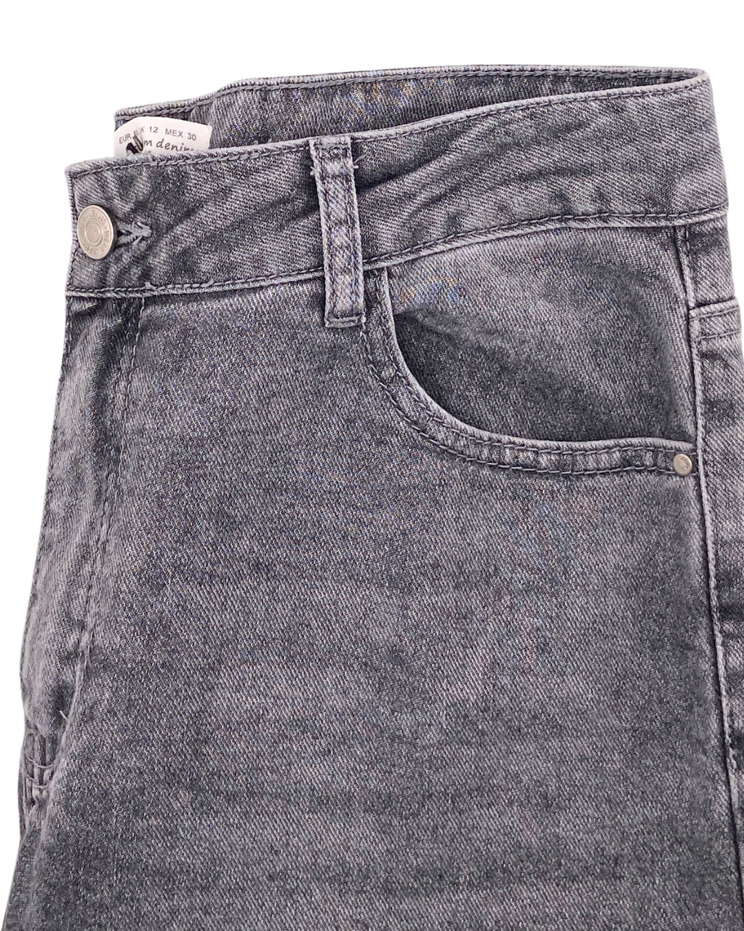 Jean rigido wide leg desgastes